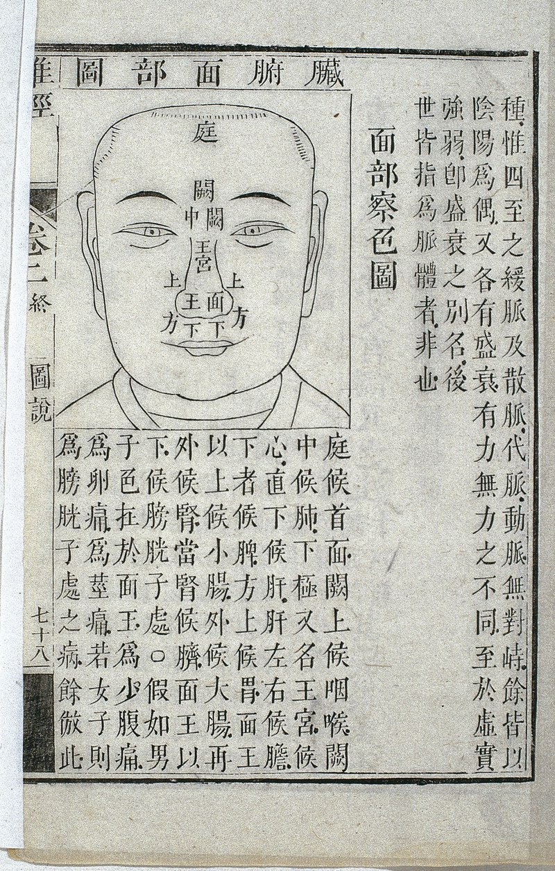 [광고] 관상 보는 법 — 얼굴을 구역으로 나눠 살피는 청대 의서 목판 삽화 장부면부도(1817년판)