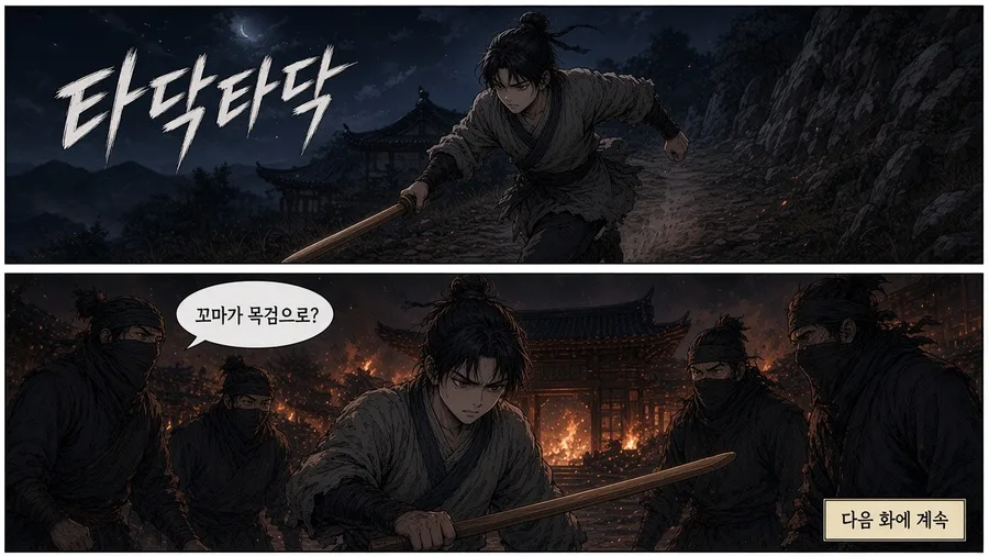 무협 웹툰 「검로(劍路)」 4화 2번째 장면